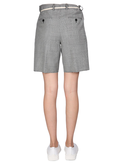 Shop Aspesi Stretch Flannel Bermuda Shorts In Grigio