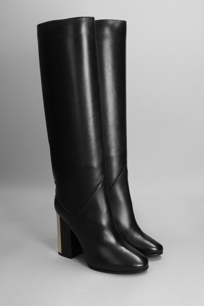 Shop Jimmy Choo Rydea High Heels Boots In Black Leather