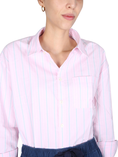 Shop Apc Boyfriend Shirt In Rosa