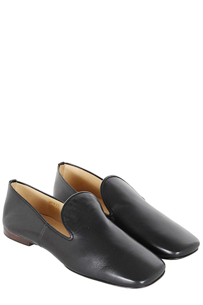 Shop Lemaire Square-toe Flat Shoes In Nero