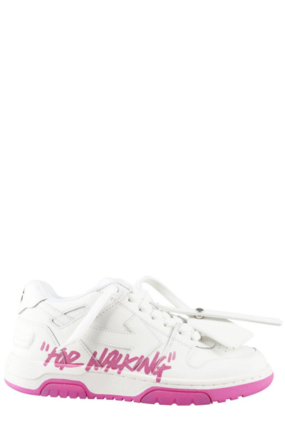 Shop Off-white Slogan Print Low-top Sneakers In Fucsia