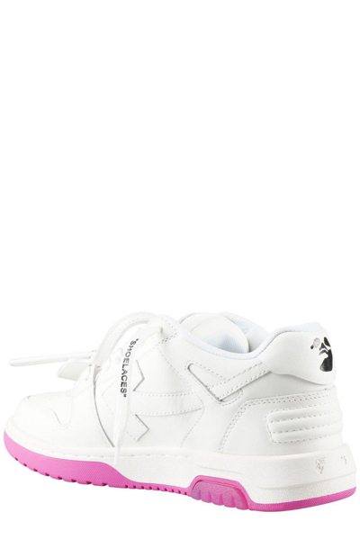 Shop Off-white Slogan Print Low-top Sneakers In Fucsia