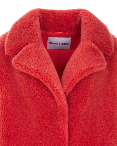 Shop Stand Studio Camille Teddy Coat In Red