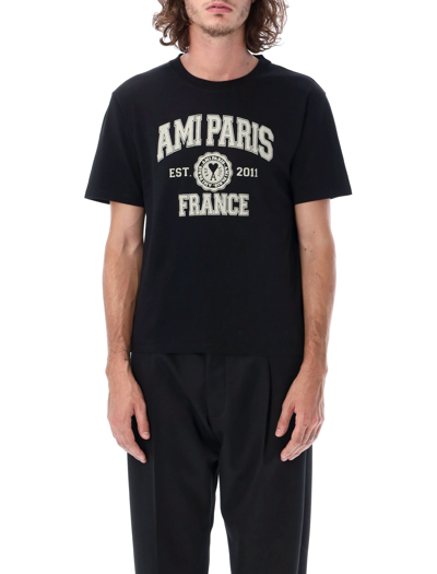Shop Ami Alexandre Mattiussi Ami Paris France T-shirt In Black