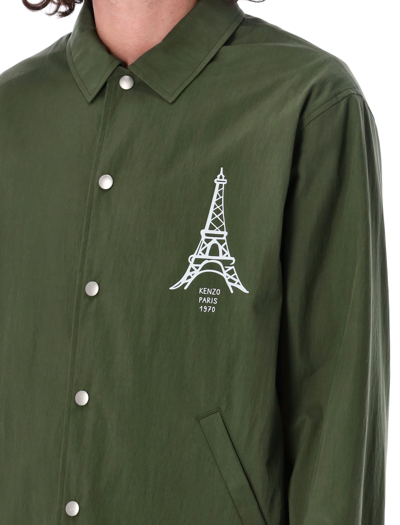 Shop Kenzo Paris-japan Coach Jacket In Dk Khaki