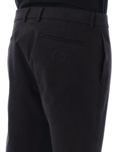 Shop Moncler Zip Trousers In Black