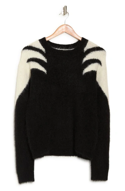 Shop Rta Esme Colorblock Shoulder Sweater In Black