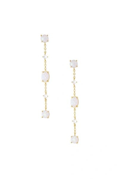 Shop Ettika Elegant Opal Sway Dangle Earrings In White