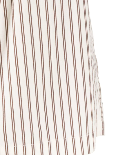 Shop Tekla Stripe-print Pyjama Shorts In White