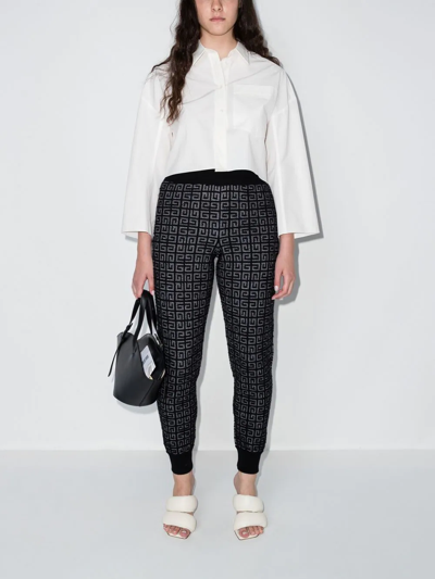 Shop Givenchy 4g Monogram Cashmere Track Pants In Black