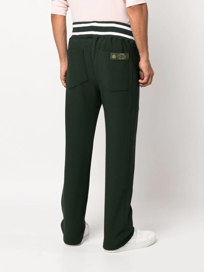 Shop Rhude Embroidered Track Pants In 0480 Forest