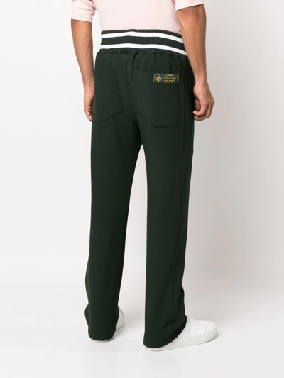 Rhude Logo-embroidered Tapered Stretch-woven Jogging Bottoms In 0480 Forest