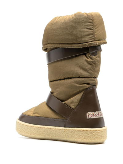 Shop Isabel Marant Zenora Padded Belted Boots In Neutrals