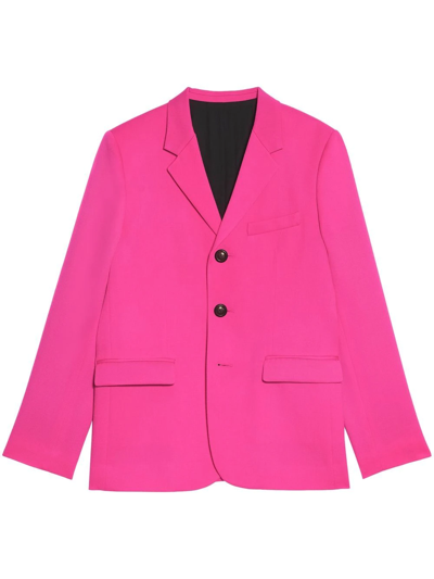 Shop Ami Alexandre Mattiussi Notched Lapels Single-breasted Blazer In Pink