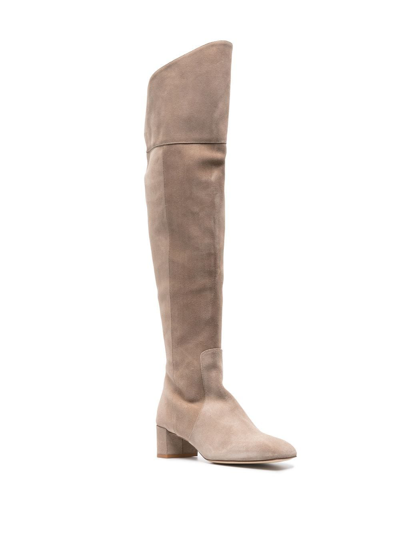 Shop Aeyde Letizia Over-the-knee Boots In Neutrals