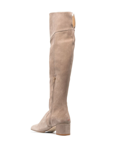 Shop Aeyde Letizia Over-the-knee Boots In Neutrals