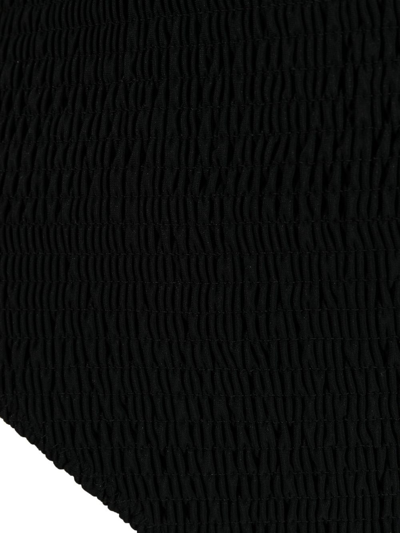 Totême Smocked High-waisted Bikini Bottoms In Black