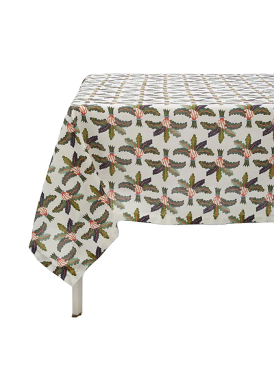 La Doublej 180x350 Floral Table Cloth In White