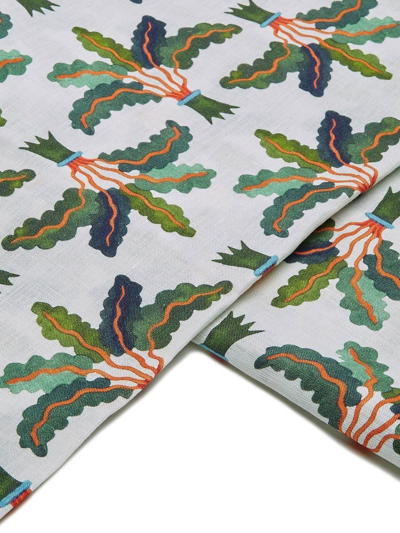 La Doublej 180x350 Floral Table Cloth In White