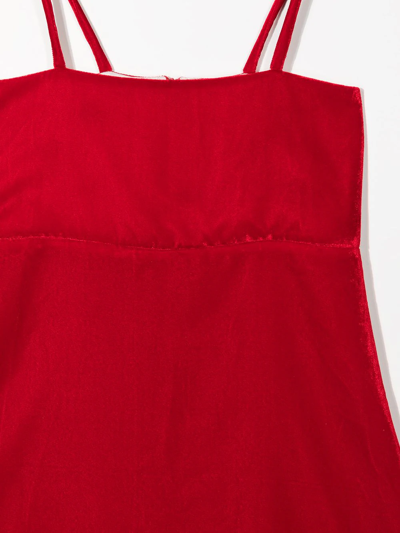 Shop Eshvi Velvet Midi Sun Dress In Red