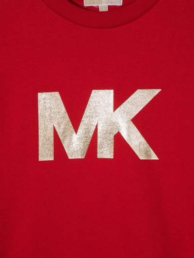 Shop Michael Kors Logo-print Sweatshirt Dress In Red