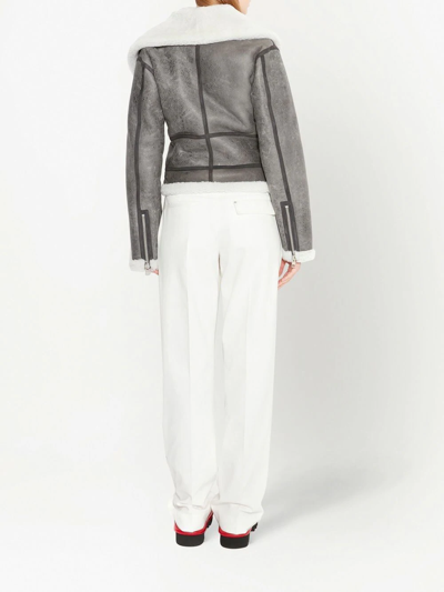 Jw Anderson Shawl Collar Aviator Jacket In Grey