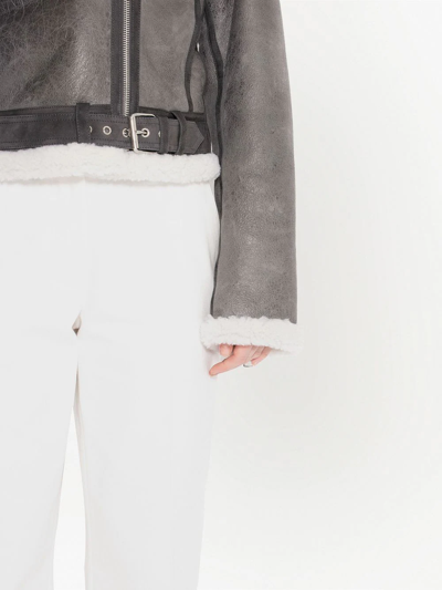 Jw Anderson Shawl Collar Aviator Jacket In Grey