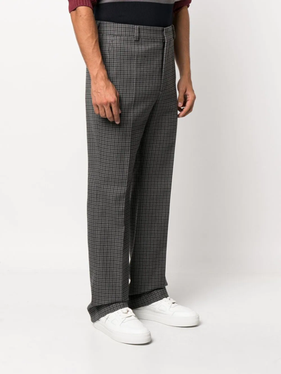 Shop Valentino Checked Tailored Trousers In Grey