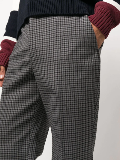 Shop Valentino Checked Tailored Trousers In Grey