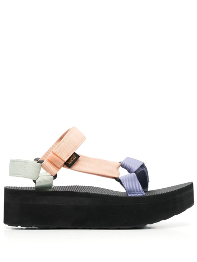 Teva Flatform Universal Platform Wedge In Sherbert Multi In Pink