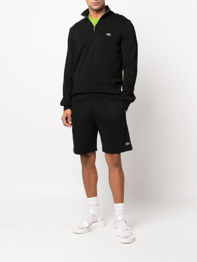 Shop Lacoste Logo-patch Track Shorts In Black