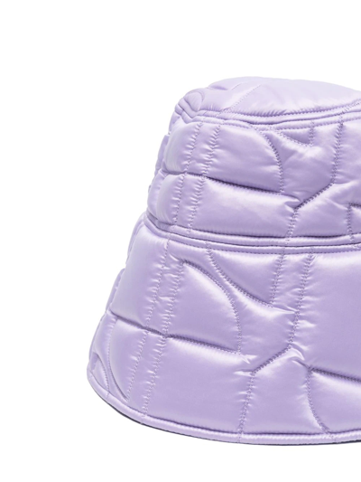 Patou Logo Quilted Satin Bucket Hat In Purple