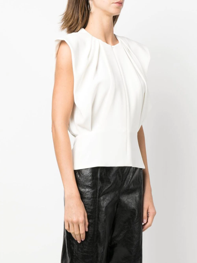 Shop Proenza Schouler Front-zip Sleeveless Blouse In White