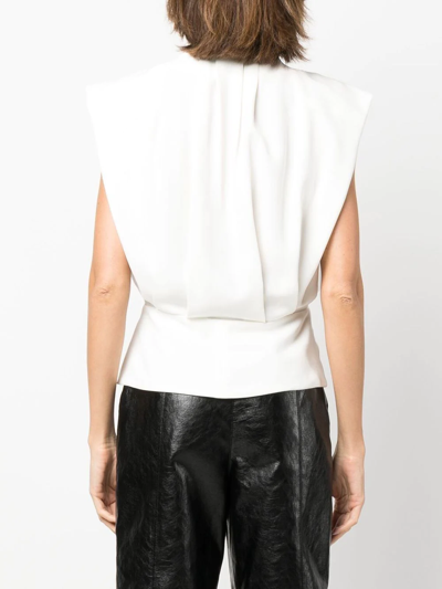 Shop Proenza Schouler Front-zip Sleeveless Blouse In White