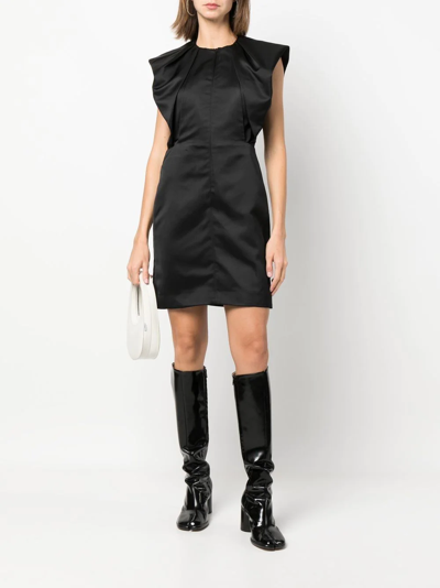 Shop Proenza Schouler Satin Shift Mini Dress In Black