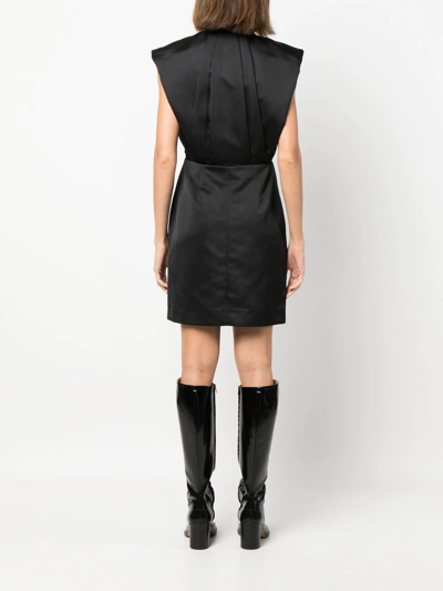 Shop Proenza Schouler Satin Shift Mini Dress In Black