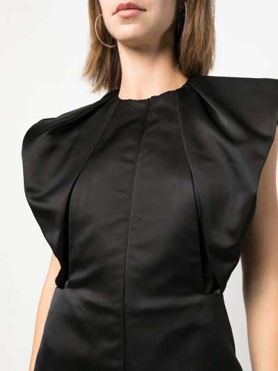 Shop Proenza Schouler Satin Shift Mini Dress In Black