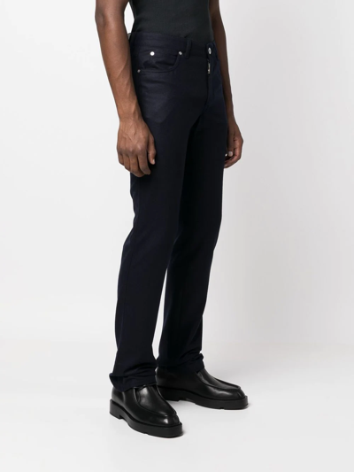 Shop Brioni Flared Bootcut Trousers In Blue