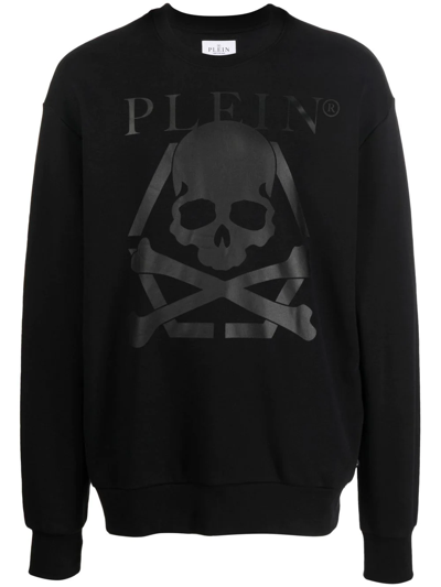 Shop Philipp Plein Skull Bones Crew Neck Sweatshirt In Black