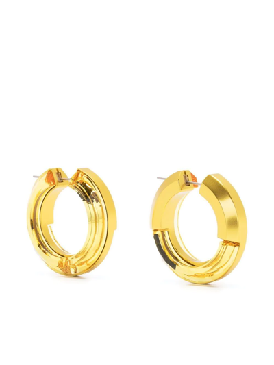Shop Swarovski Lucent Chunky Hoop Earrings In Yellow
