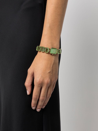 Swarovski Octagon Cut Bracelet Watch In Green