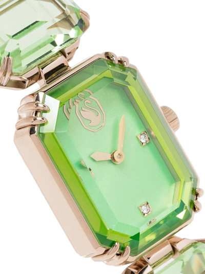 Swarovski Octagon Cut Bracelet Watch In Green