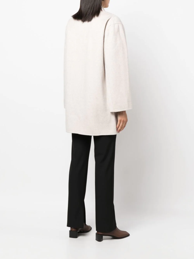 Shop By Malene Birger Ayvian Double-breasted Wool Coat In Neutrals