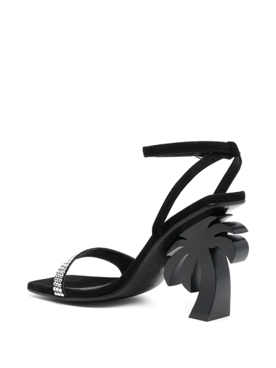 Shop Palm Angels Palm Tree Heel Sandals In Black