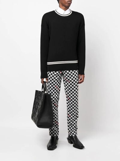 Shop Palm Angels Jacquard Damier Classic Track Pants In Black