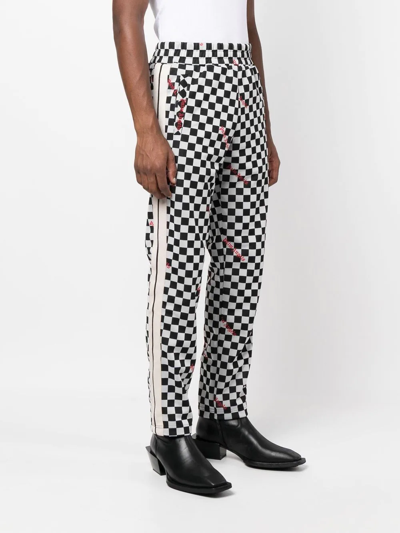 Shop Palm Angels Jacquard Damier Classic Track Pants In Black