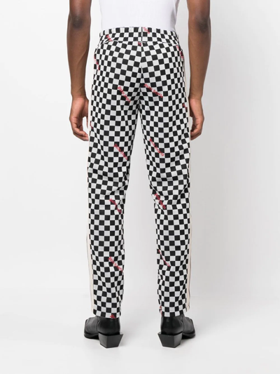 Shop Palm Angels Jacquard Damier Classic Track Pants In Black