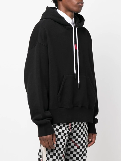 Shop Palm Angels Pxp Logo-patch Hoodie In Black