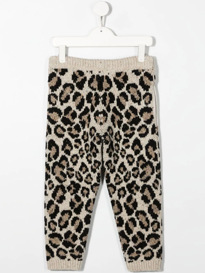 Shop Alanui Wild Spirit Knitted Track Pants In Neutrals