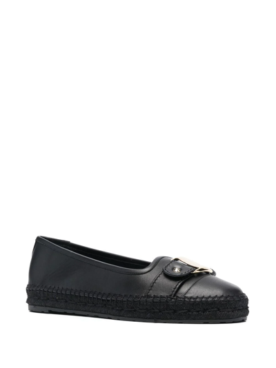 Ferragamo Vara Buckle-detail Espadrilles In Black